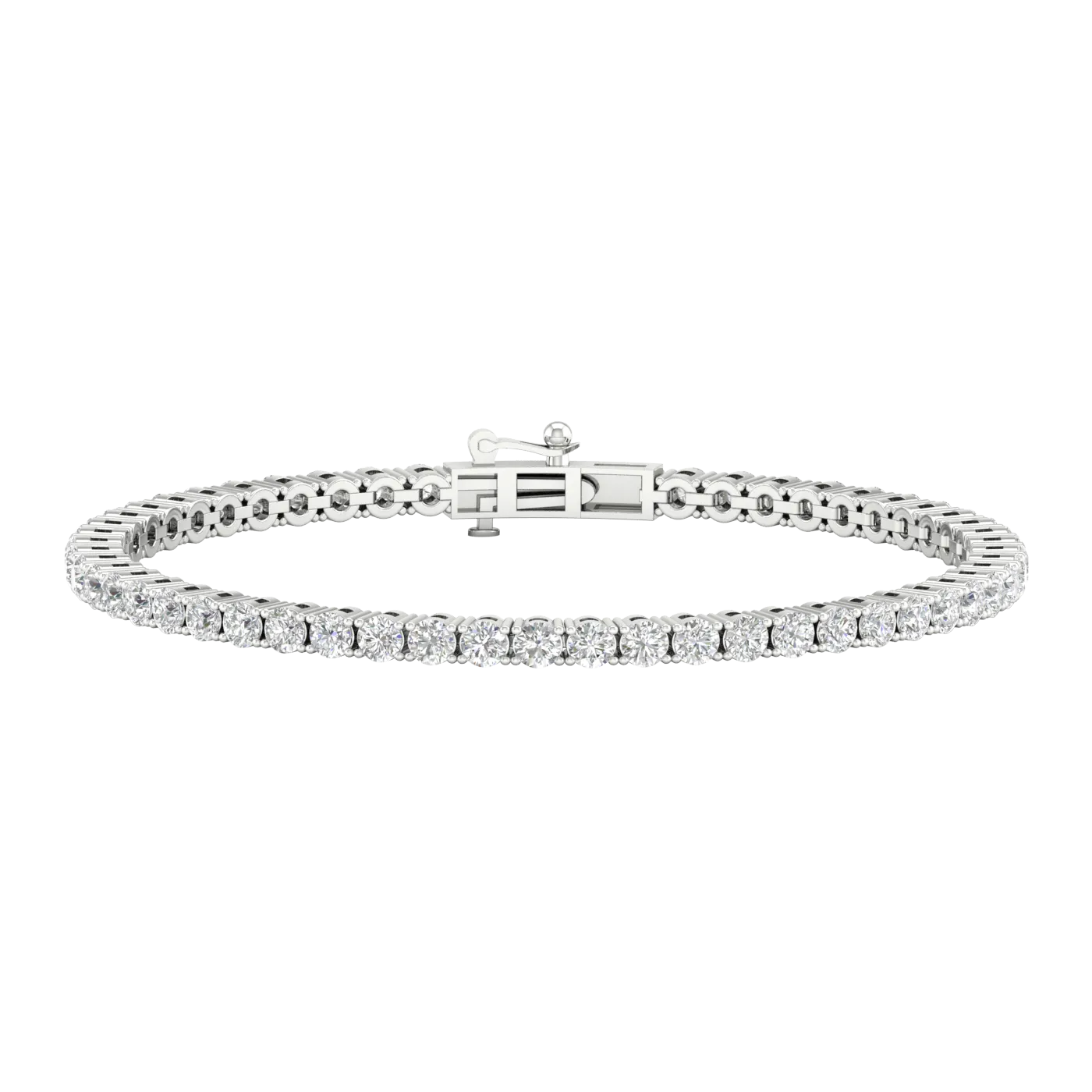 14K White Gold Lab Grown Diamond Tennis Bracelet