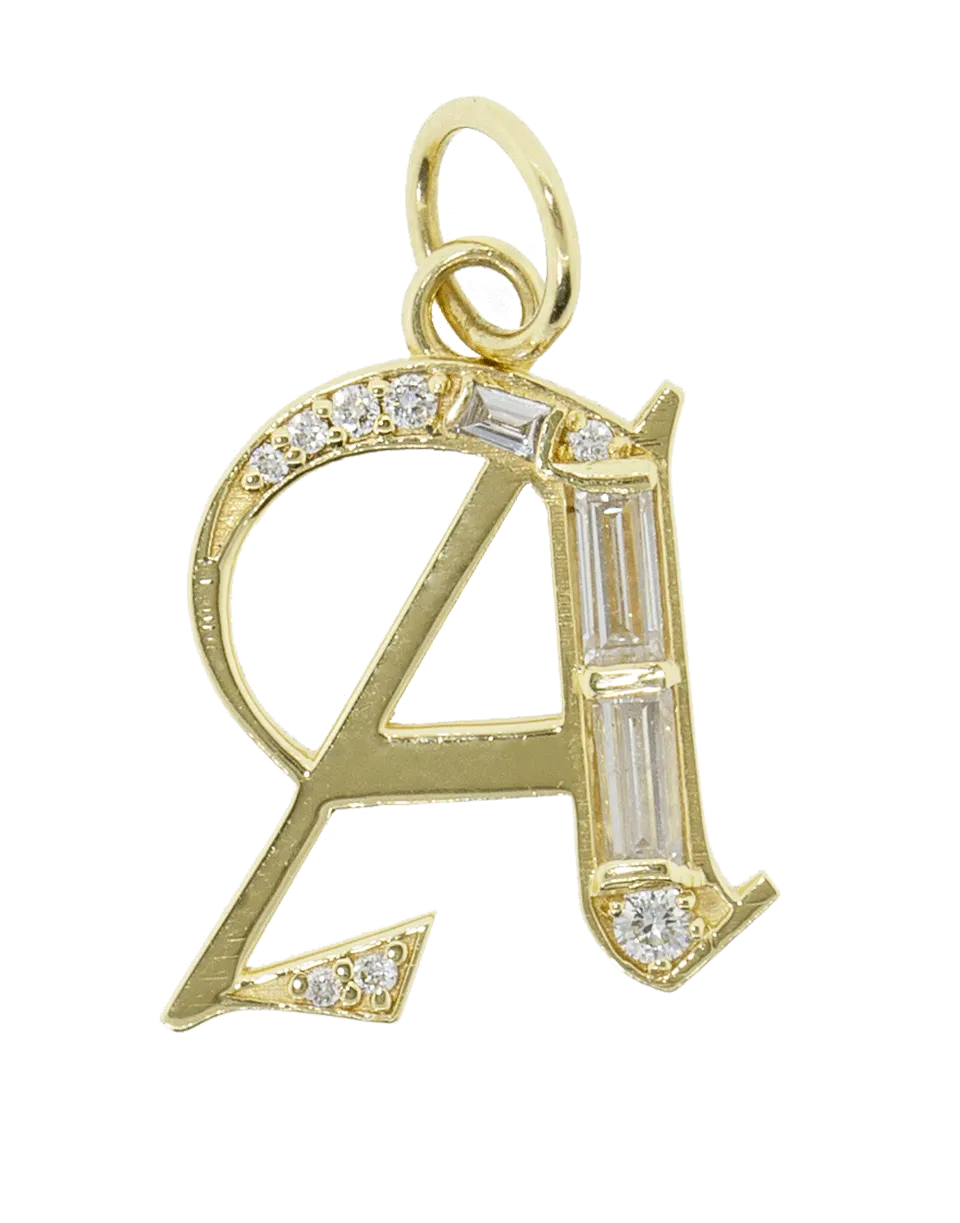 A Element Initial Diamond Charm