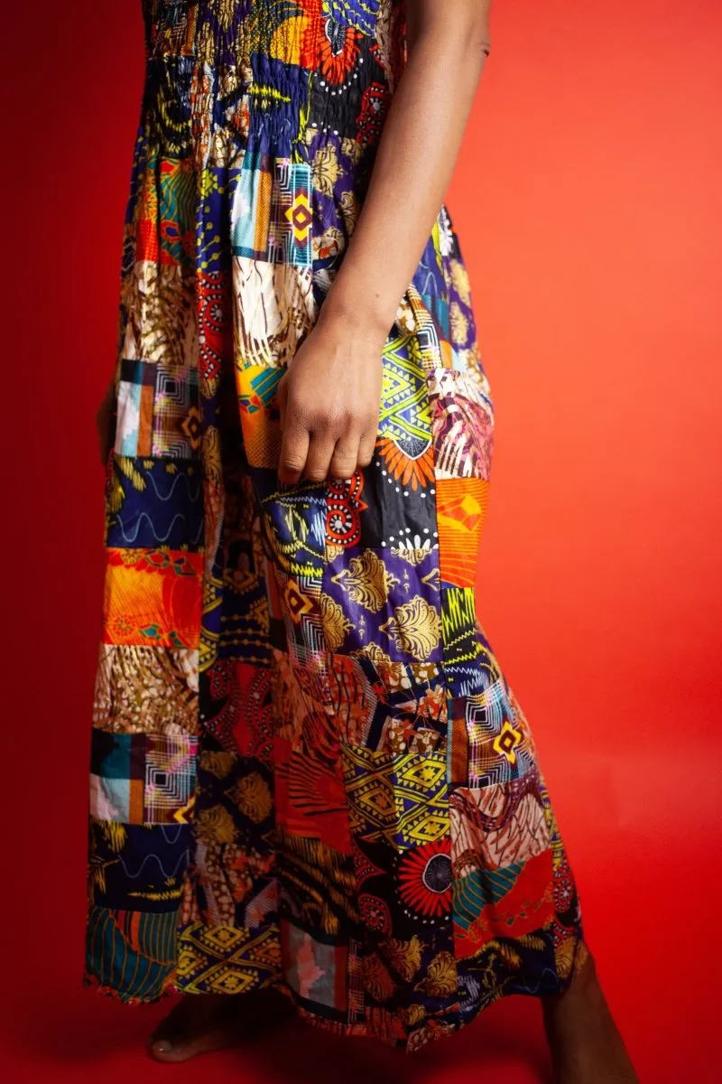 African Dress In Crazy Patchwork