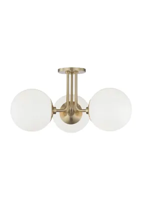 Aged Brass Armed Ceiling Light | Andrew Martin Stella