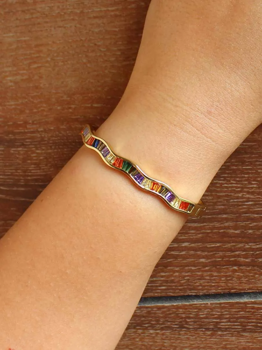 Ankita Rainbow / CZ Bangle Bracelet