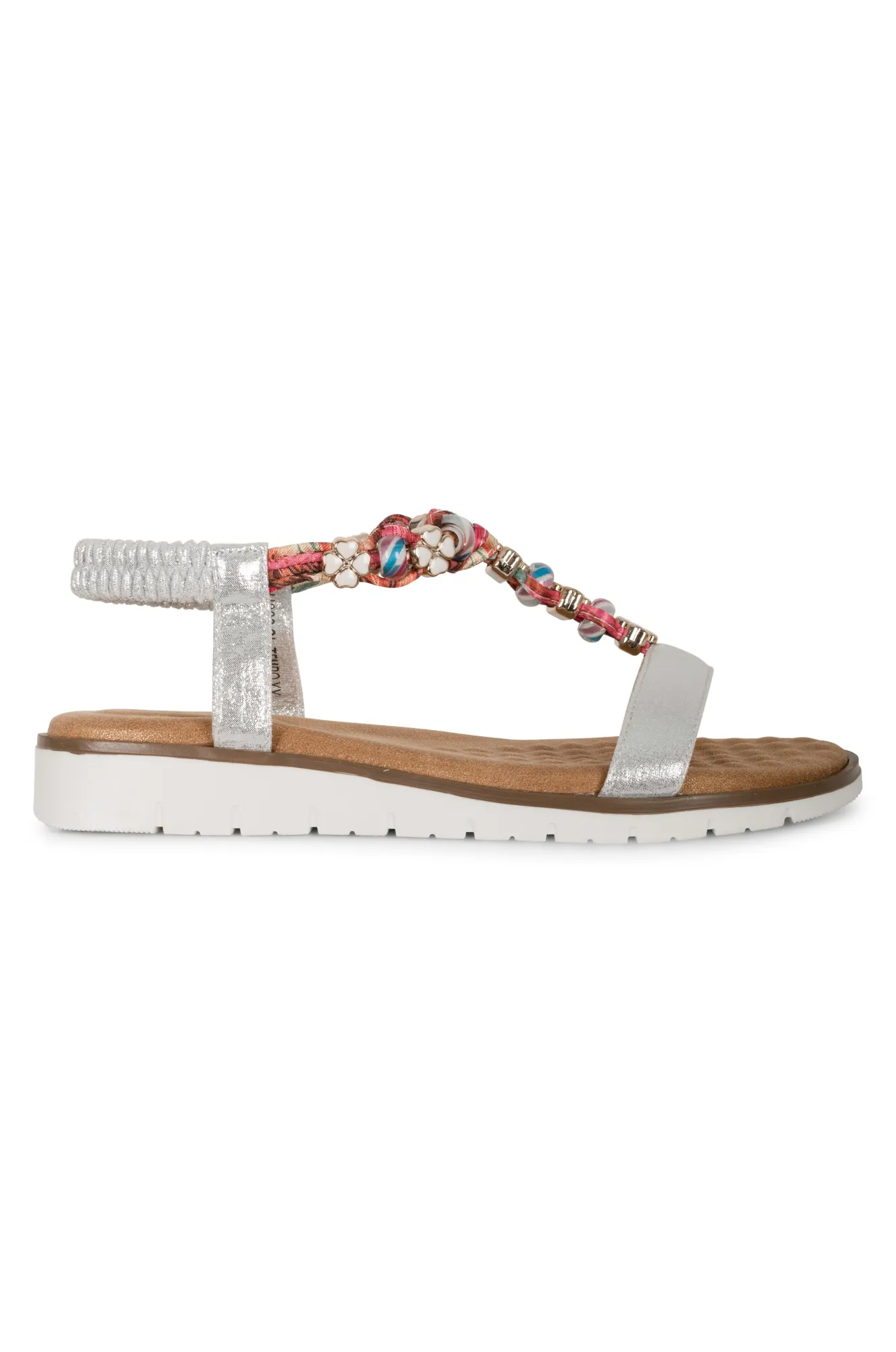 Bead detail T bar Sandal | SILVER | TEMPO AB