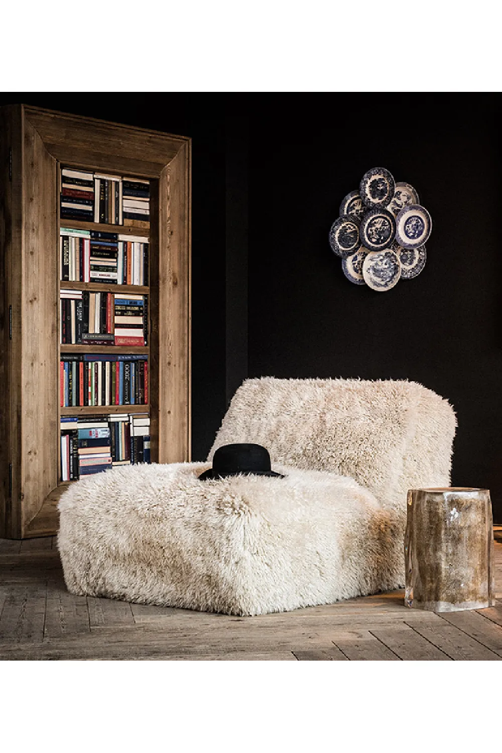 Beige Sheepskin Lounge Chair | Andrew Martin Shaggy