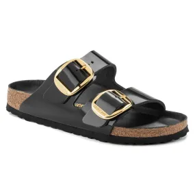 Birkenstock Arizona Big Buckle Natural Leather Patent High Shine Black Women's