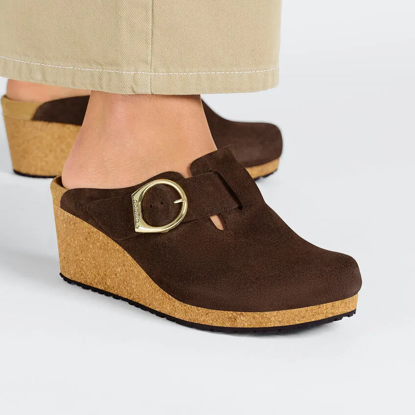 Birkenstock Fanny Ring-Buckle Suede Leather Roast Women's