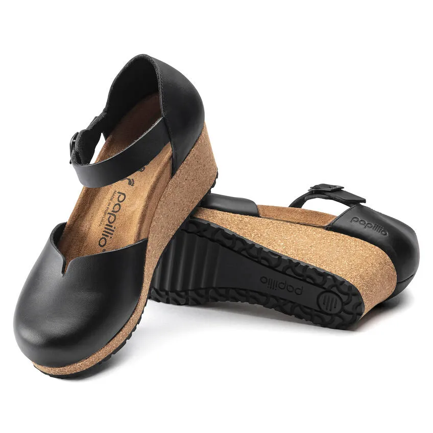 Birkenstock Mary Leather Wedge Black Women's