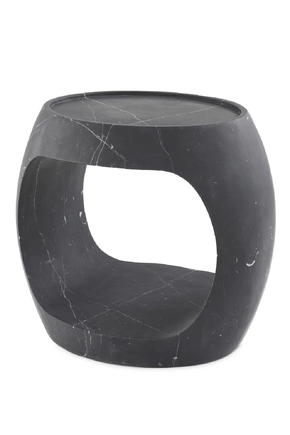 Black Marble Round Side Table | Eichholtz Clipper Low