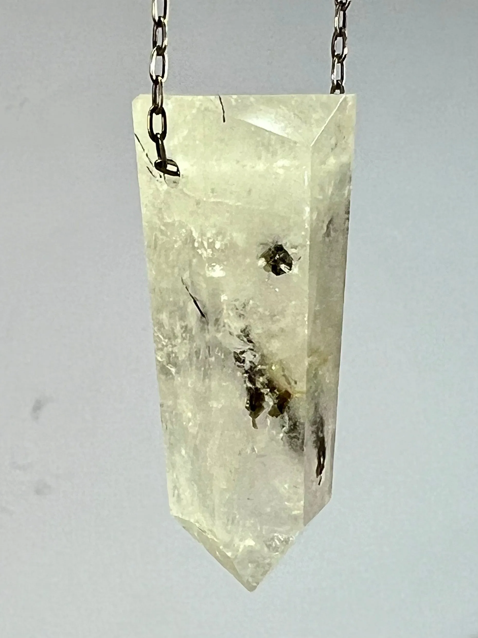 Black Rutile Quartz Crystal Necklace