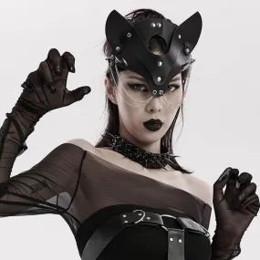 Black Studded Fox Shaped Facemask