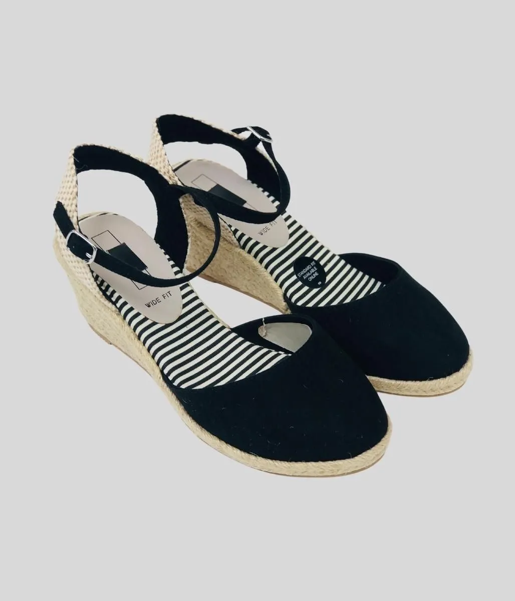 Black Wedge Espadrilles