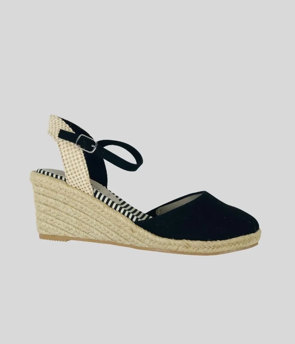 Black Wedge Espadrilles