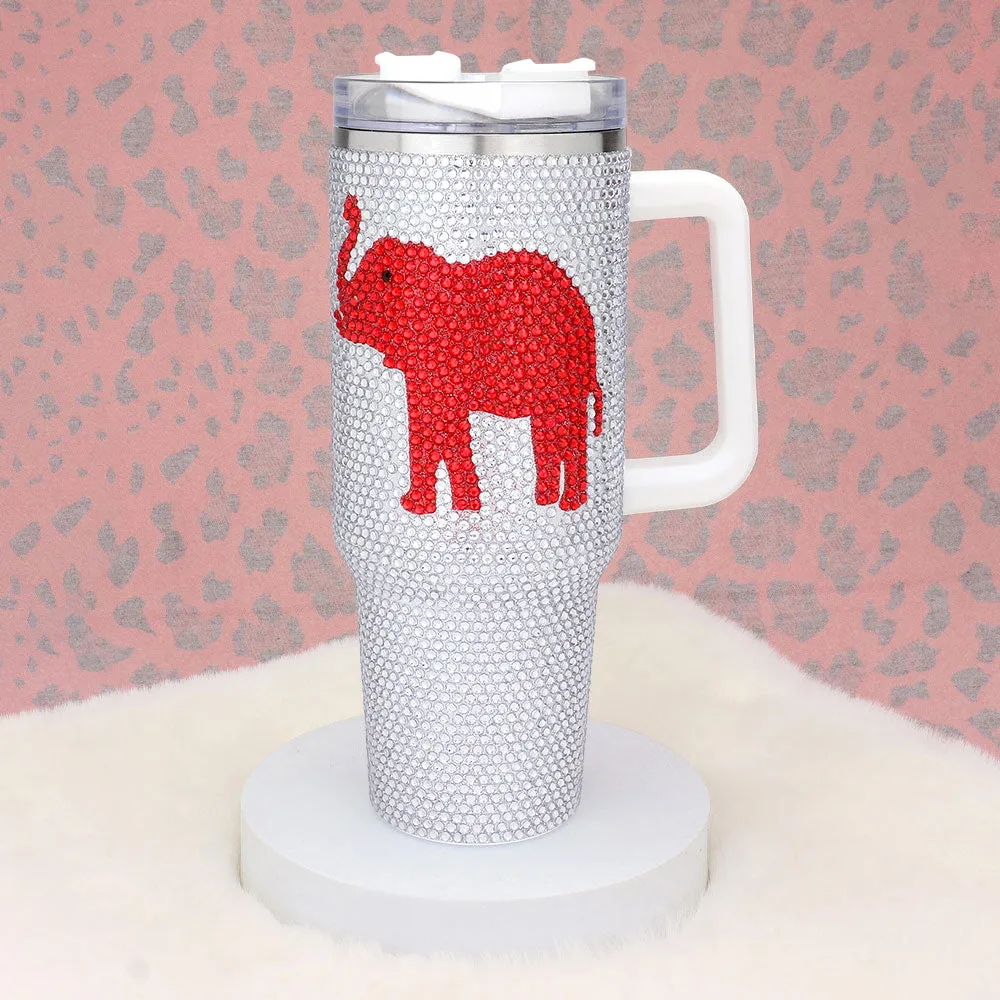 Bling Red Studded Elephant 40oz Stainless Steel Tumbler