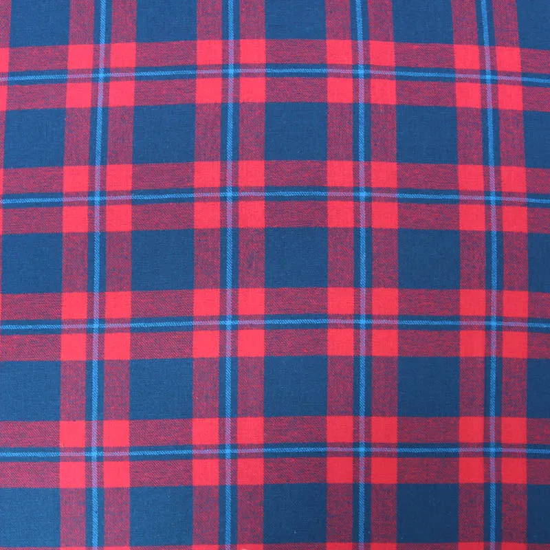 Brushed Cotton Check - Red and Royal Blue