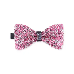 Bubble Gum/ Silver Crystal Bow Tie