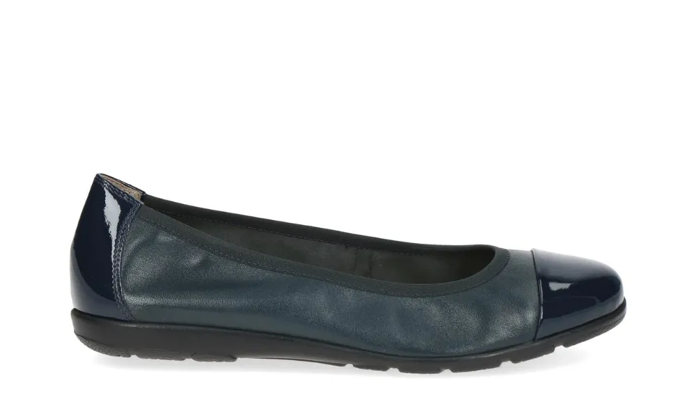 Caprice - Vivian Leather & Patent Ballet Pump Navy