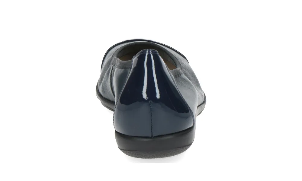 Caprice - Vivian Leather & Patent Ballet Pump Navy