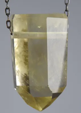 Citrine Quartz Crystal Necklace