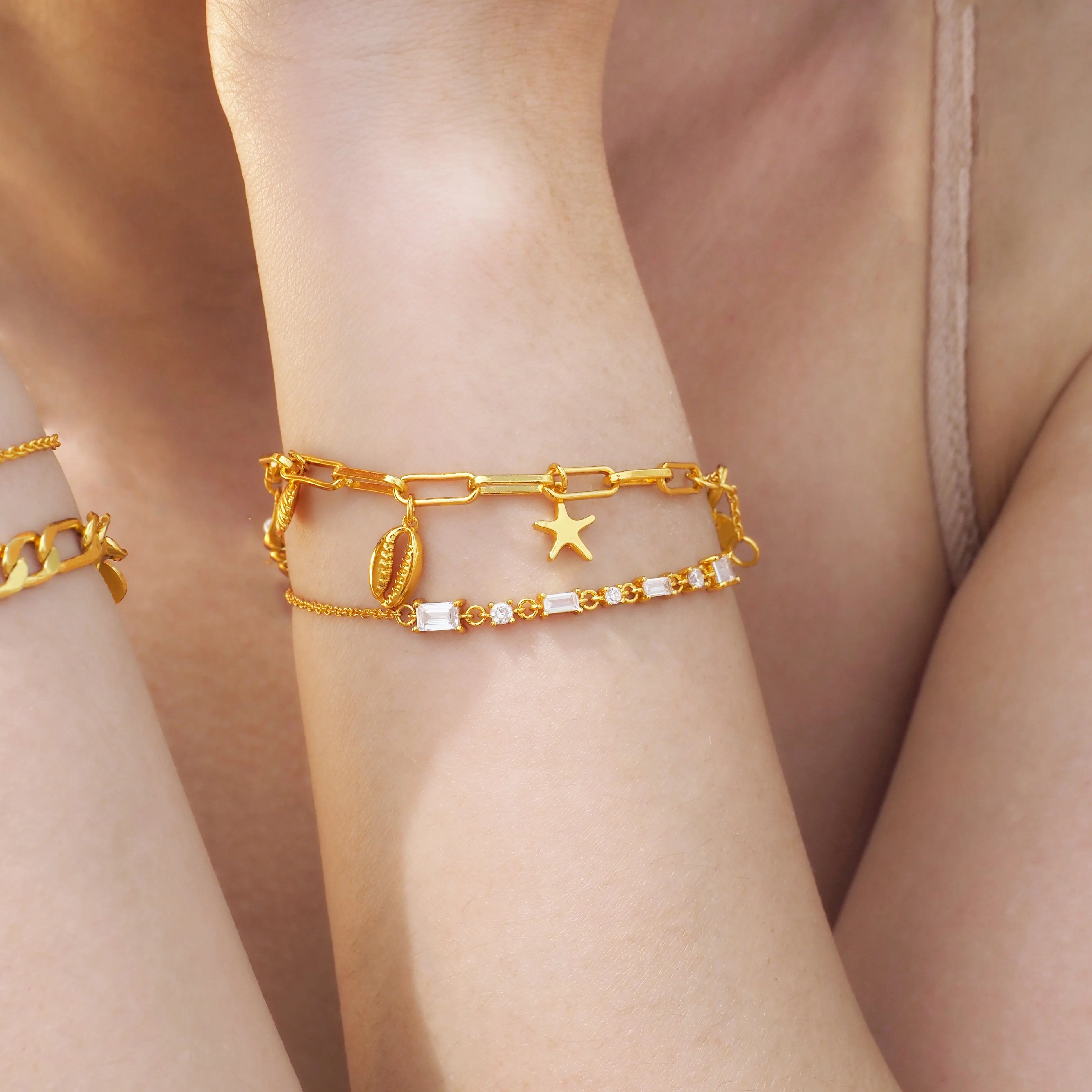 Crystal and Baguette Bracelets