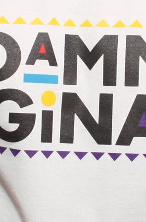 Damn Gina (Men's White/Black Raglan Tee)