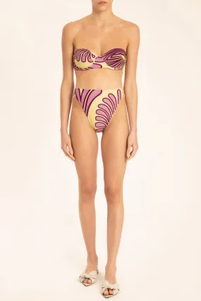 Deco Shell High-leg Strapless Bikini