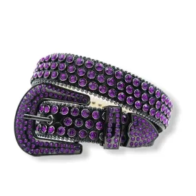 DNA PREMIUM BLACK W/ PURPLE CRYSTAL BELT #95