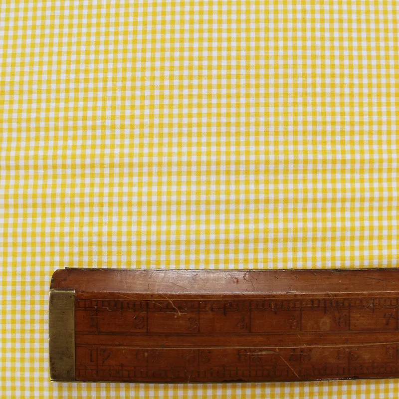 Dressmaking Cotton - Mini Gingham - Sunshine Yellow and White