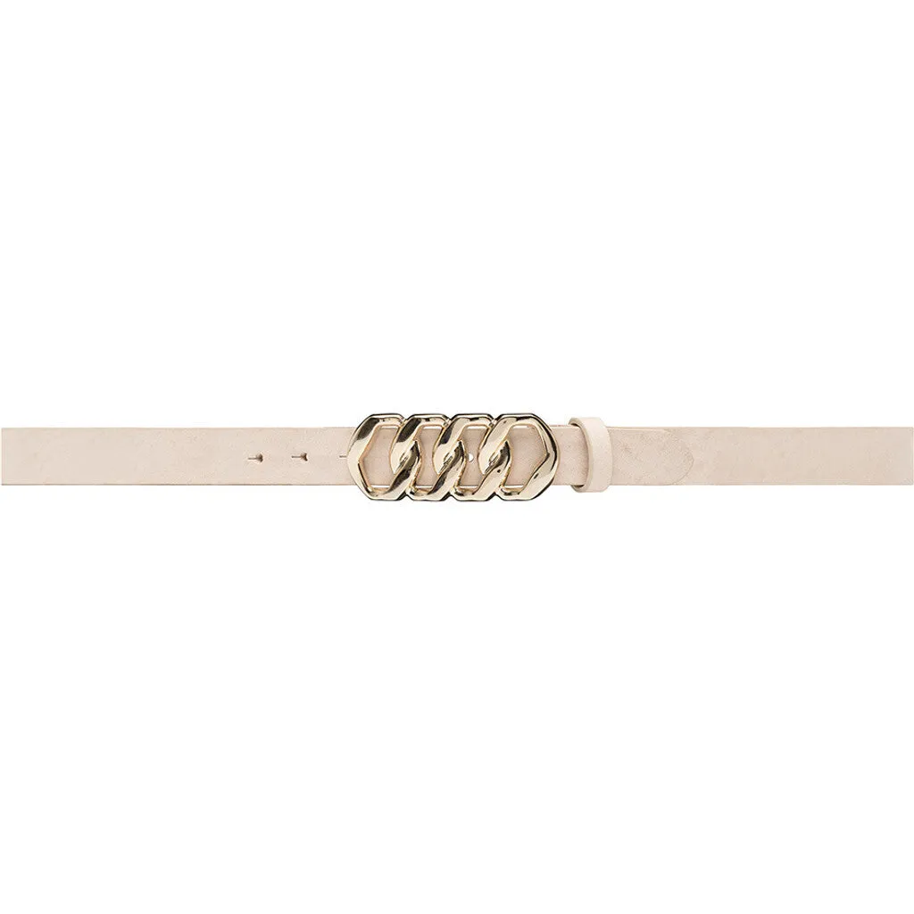 Elegant leather belt in a nice and soft quality / 15866 - Sand