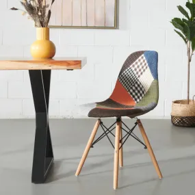 ESSEN - Multicolour Fabric Patchwork Side Chair