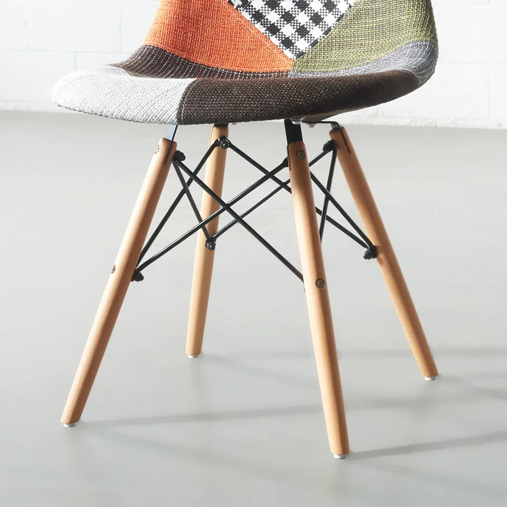 ESSEN - Multicolour Fabric Patchwork Side Chair