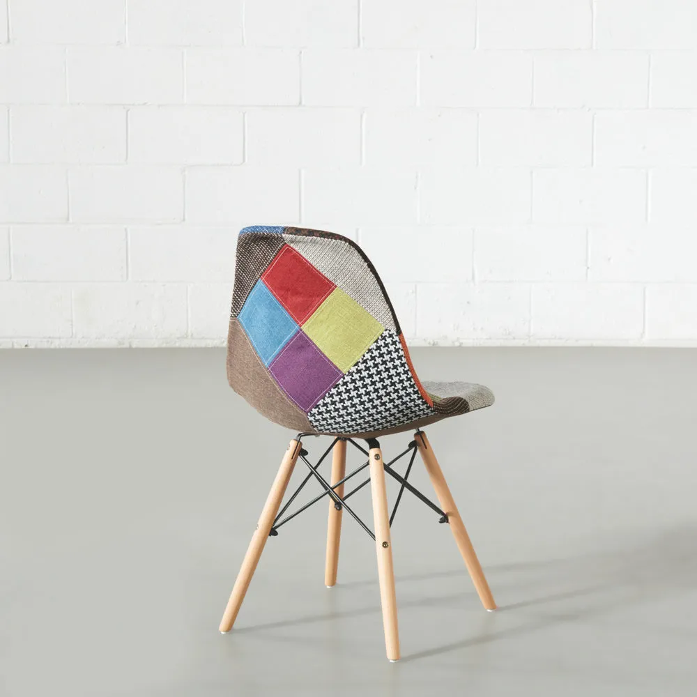 ESSEN - Multicolour Fabric Patchwork Side Chair