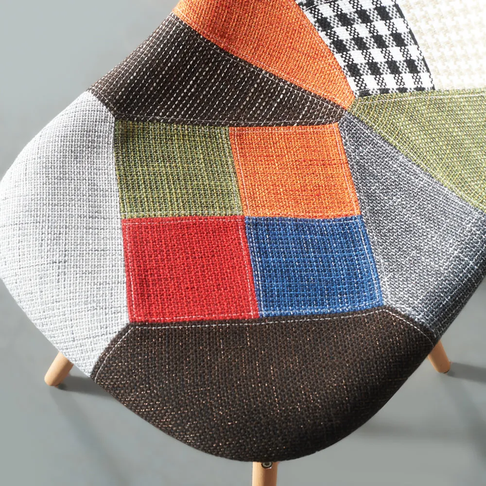 ESSEN - Multicolour Fabric Patchwork Side Chair