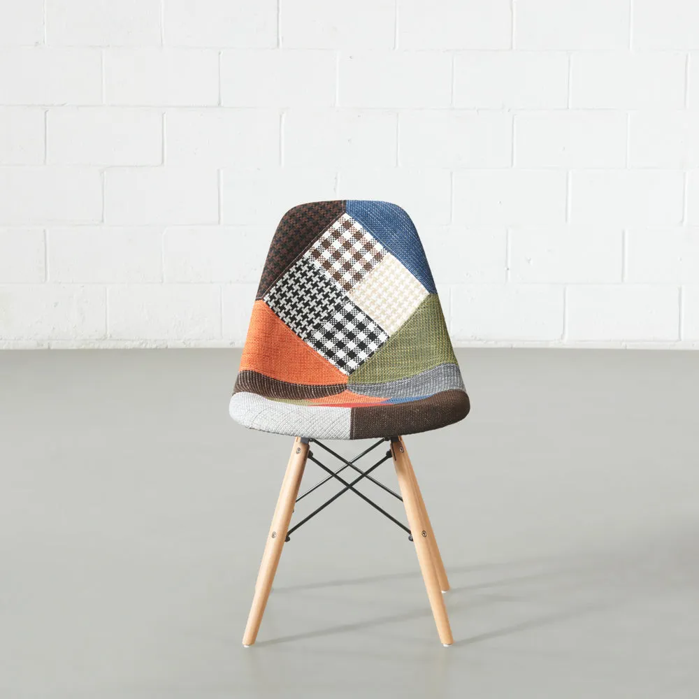 ESSEN - Multicolour Fabric Patchwork Side Chair