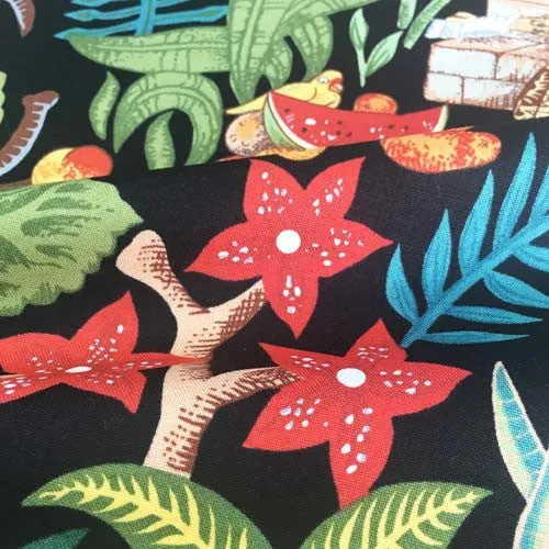 Frida's Garden Cotton by Alexander Henry - Black