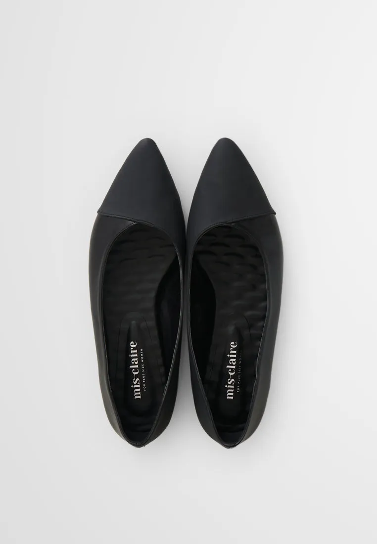 Gabrielle Dual Tone Pointed Flats - Black