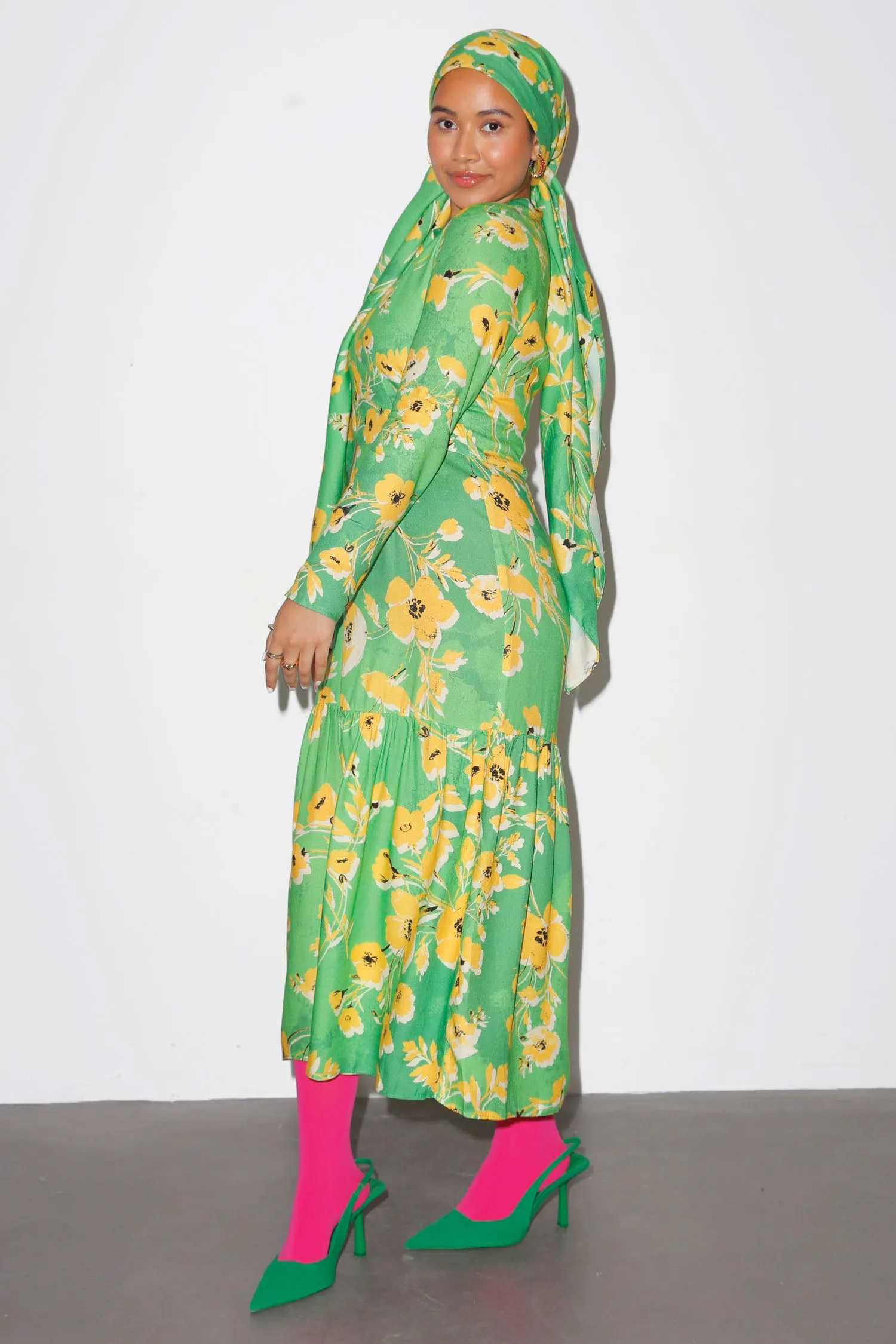 Green Daisy Dress - Curve