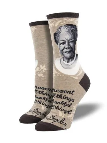 Ladies Maya Angelou Portrait Socks