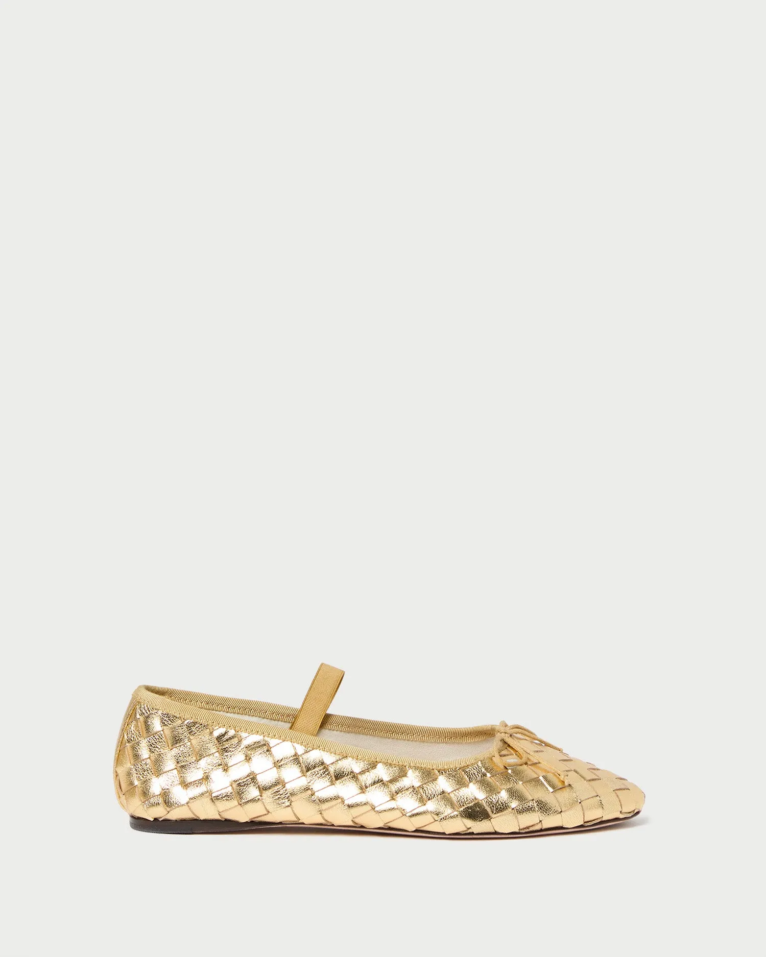 Leonie Gold Woven Ballet Flat