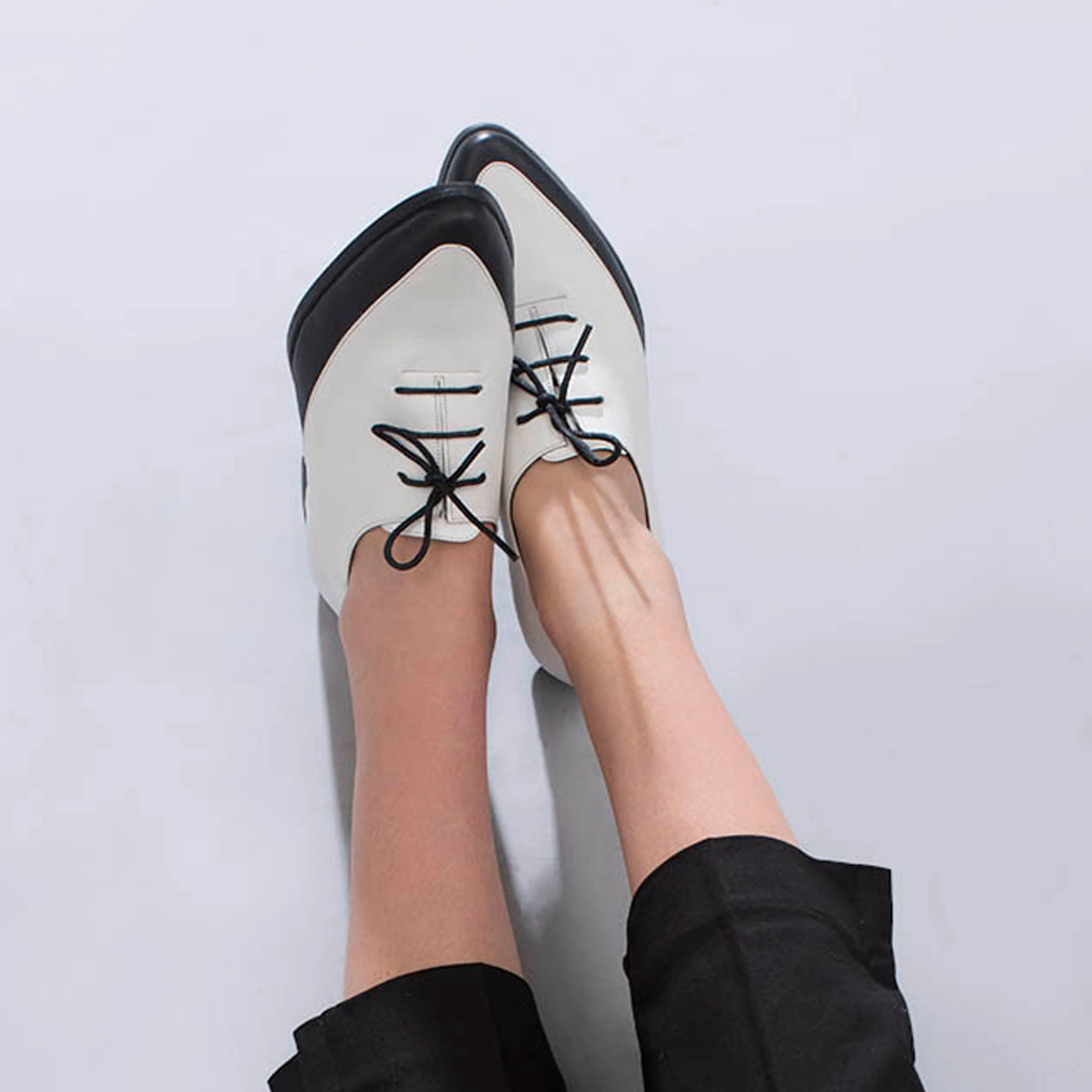 Classic Elegant Black and White Lucerne Shoes