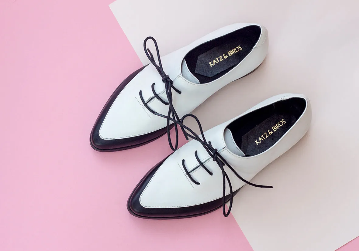 Classic Elegant Black and White Lucerne Shoes