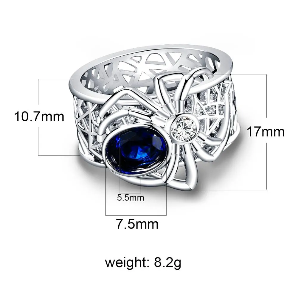 Luxurious Spider S925 Silver Crystal Ring