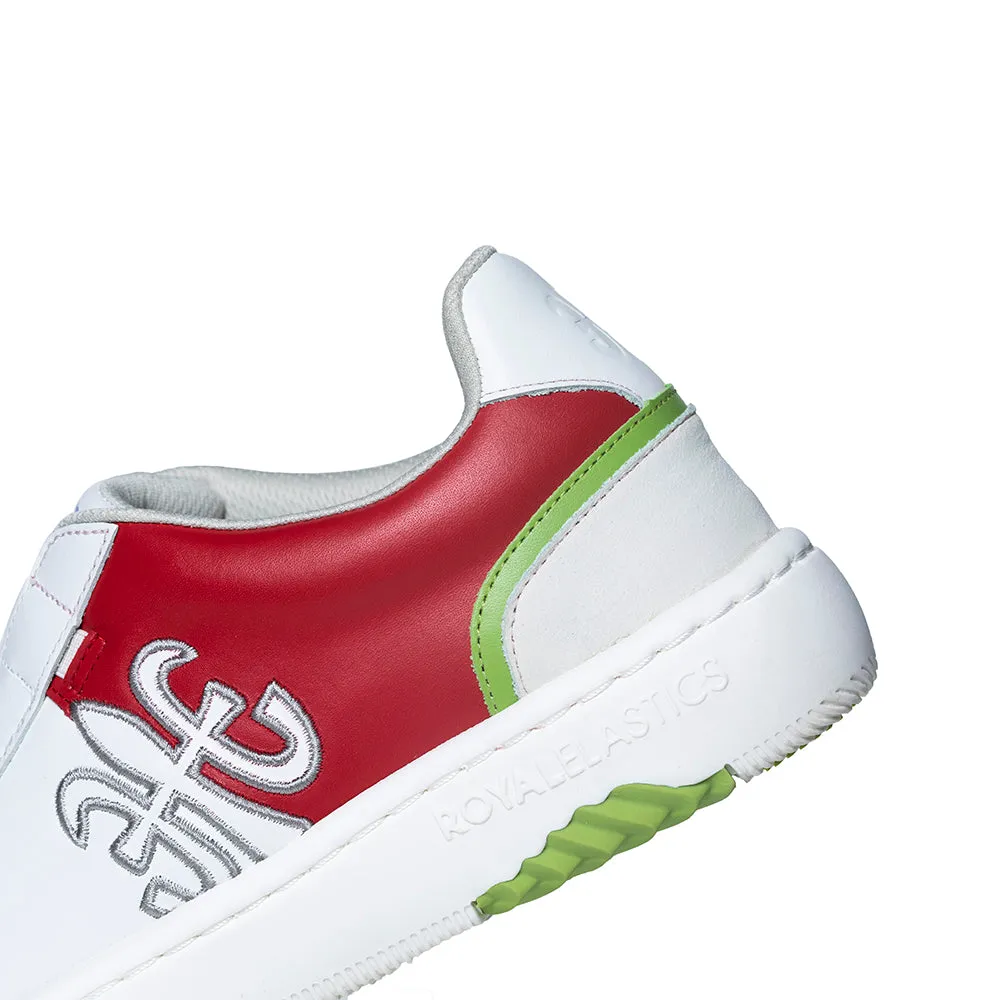 Men's DUCA White Red Green Leather Sneakers 06894-001