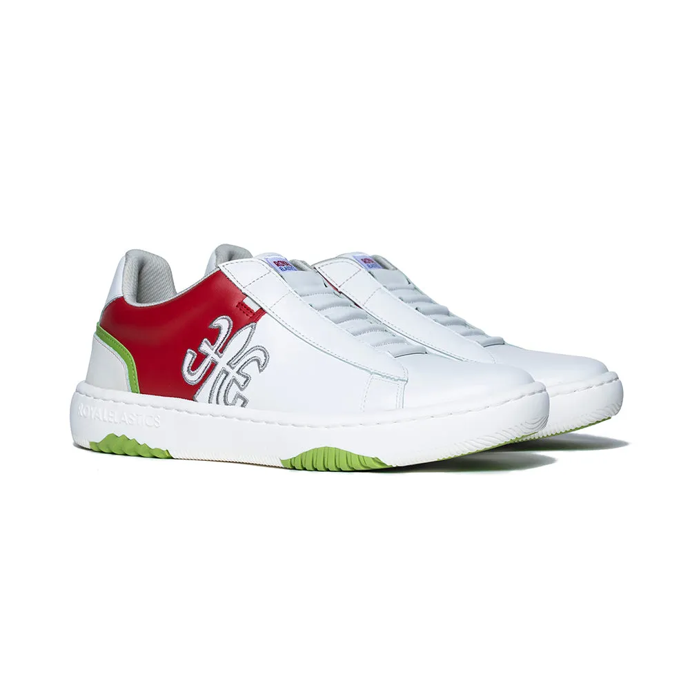 Men's DUCA White Red Green Leather Sneakers 06894-001