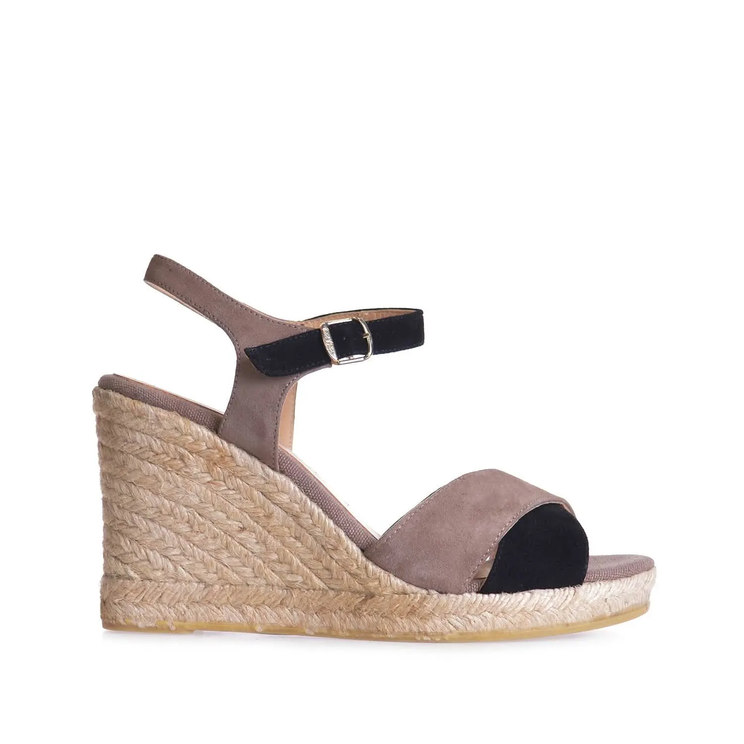 Multicolor Suede Leather Wedge Espadrille for Women - Mar-A