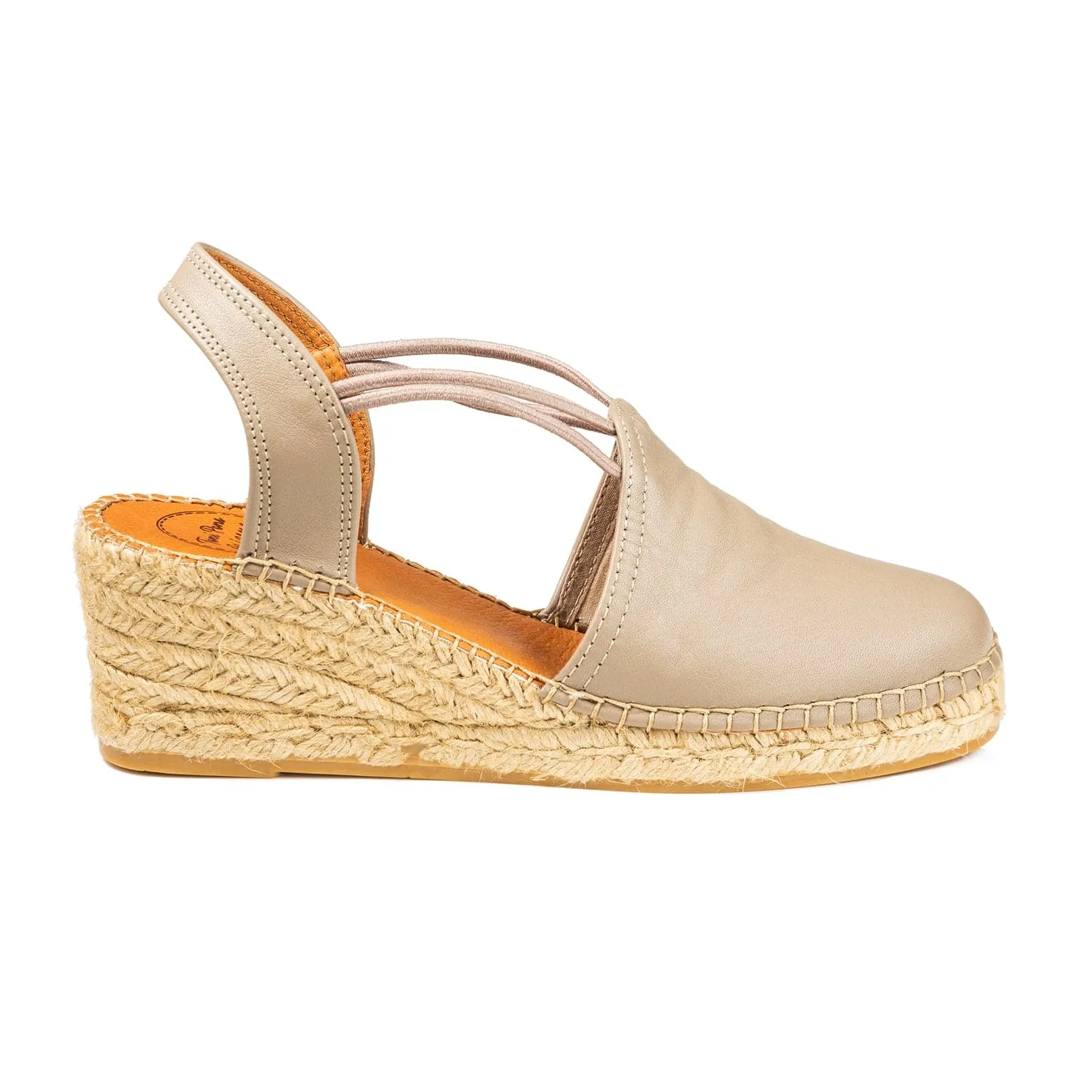 Plain Leather Wedge Espadrille for Women - Torino-P