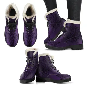 Purple Lotus - Fur Vegan Boots